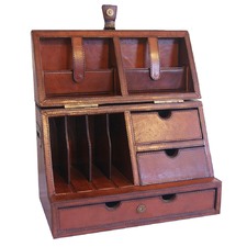 Tan Leather Stationery Box