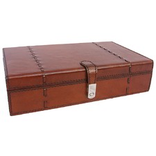 Tan Leather StitchJewellery Box