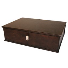Dark Leather Document Box