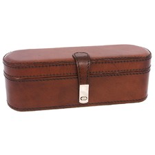Tan Leather Travel Jewellery Box