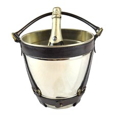 Genuine Leather Wine Chiller Metal