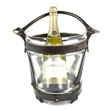 Genuine Leather Wine Chiller Glass