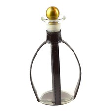 Dark Genuine Leather Decanter