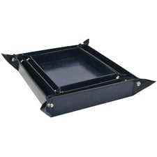 3 Piece Blue Etsy Leather Coin Tray Set