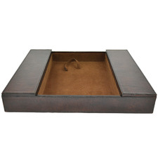 Dark Brown Renzo Leather Desktop Organiser