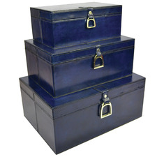 3 Piece Guerlain Leather Box Set