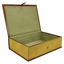 Tan Suede Leather Document Box