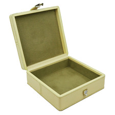 Cream Buffalo Leather Jewellery Box