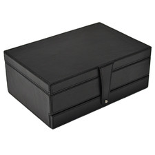 Black Aldous Buffalo Leather Jewellery Box