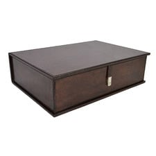 Dark Leather Document Box