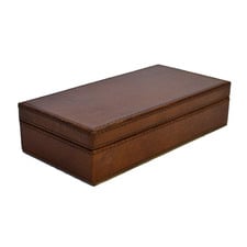 Tan Leather Office Pin Holder