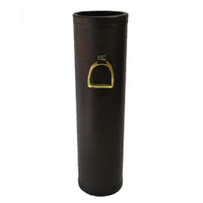 Brown Leather Walking Stick Holder with Stirrup