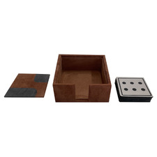 7 Piece Brown Bar Coaster Set