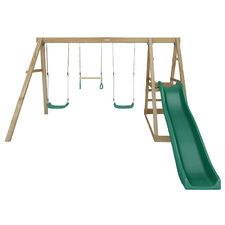 Winston 4-Station Wooden Swing Set with Slide
