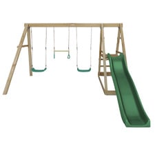 Winston 4-Station Wooden Swing Set with Slide