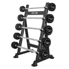 6 Piece Cortex 100kg Fixed Barbell with Stand Set
