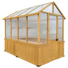 263 x 152cm Asher Fir Wood & Polycarbonate Greenhouse