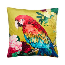 Chintz Parrot Square Velvet Cushion