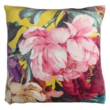 Peony Square Velvet Cushion