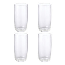Fine Foods Ribbed Highball Glasses (Set of 4)