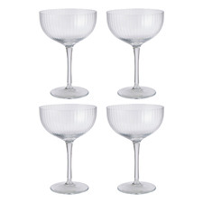 Fine Foods Ribbed Coupe Glasses (Set of 4)