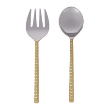 2 Piece Twisted Handle Salad Server Set
