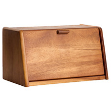 Natural Wooden Bread Box with Lid