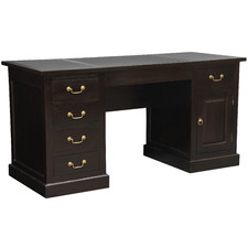 Faux Leather-Top Office Desk