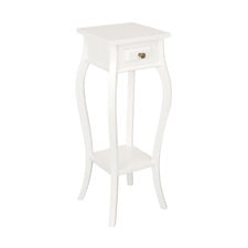 White 1 Drawer Plant Stand