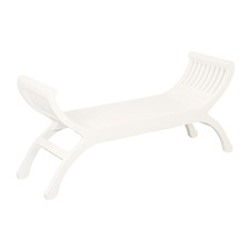 White 2 Seater Stool