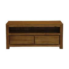 120cm Belgium 2 Drawer Mahogany Wood Entertainment Unit