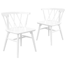 Brandon Cross Back Oak Wood Dining Chairs (Set of 2)