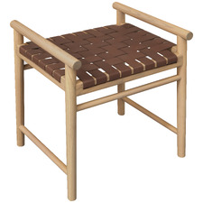 Ilonka Single Woven Cowhide Leather Accent Stool