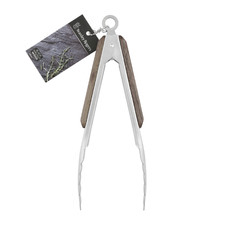 26.5cm Stainless Steel & Walnut Wood Tongs