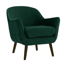 Quilted Velvet Club Chair with Black Legs