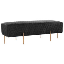 Pereira Diamond Quilted Velvet Ottoman
