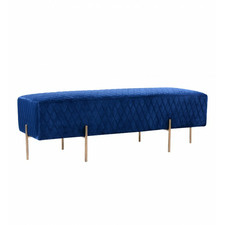Pereira Diamond Quilted Velvet Ottoman