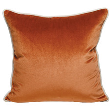 Burnt Orange Luxury Piped Velvet Cushion