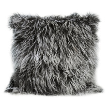 Charcoal Snowflake Delbee Sheepskin Cushion