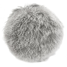 Snowflake Delbee Round Sheepskin Cushion