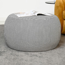 Houndstooth Cranston Upholstered Ottoman