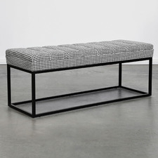 Houndstooth Milford Upholstered Ottoman Bench