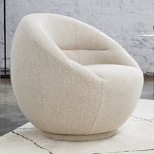 Clara Boucle Swivel Accent Chair