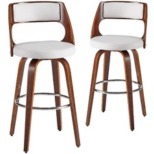 White Zurich Modern Barstools (Set of 2)