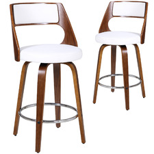White Zurich Modern Barstools (Set of 2)
