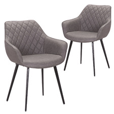 Toulouse Faux Leather Dining Armchairs (Set of 2)