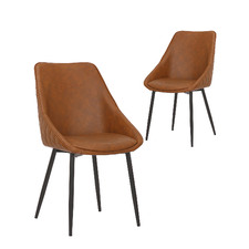 Khufra Faux Leather Dining Chairs (Set of 2)