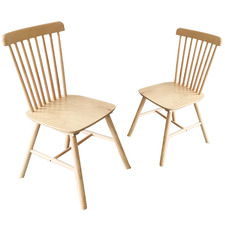 Natural Chinon Rubberwood Dining Chairs (Set of 2)