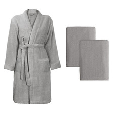 3 Piece Luxe Cotton Bathrobe & Towel Set