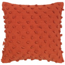 Acacia Solid Orange Cotton Cushion